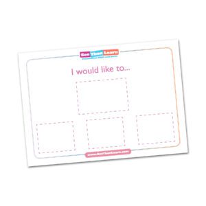 I would like to Pink - Visual Learning Resources Board