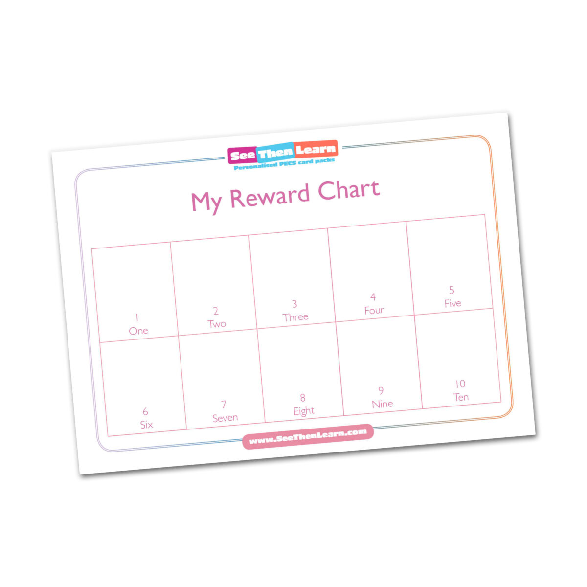 My Reward Chart Visual Learning Resources Board - Pink