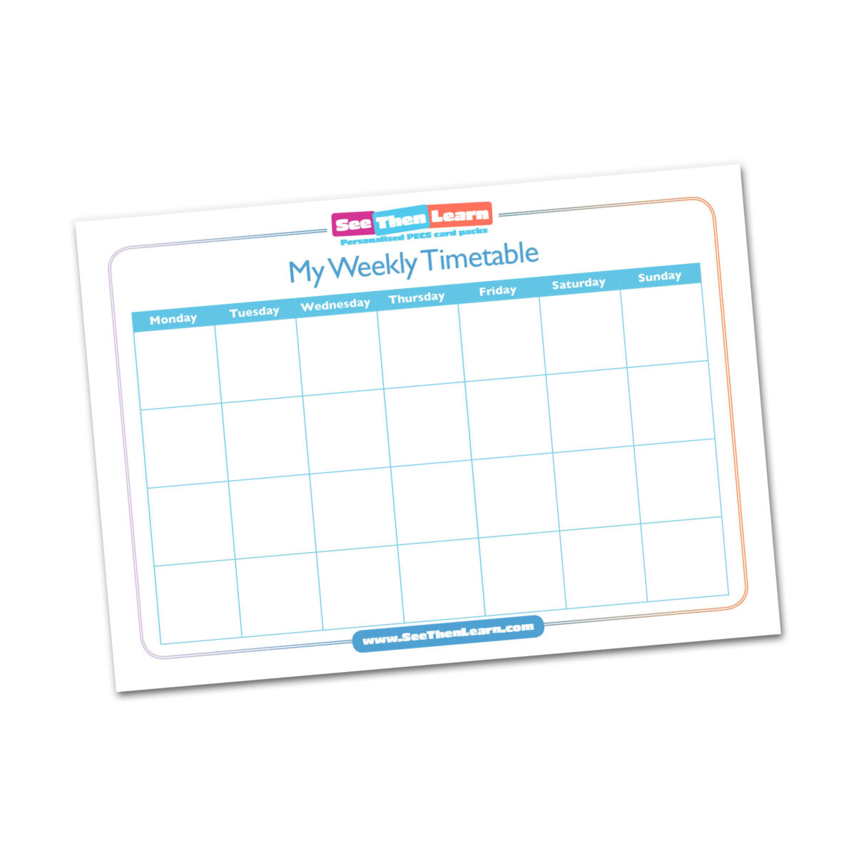 My Weekly Timetable Blue