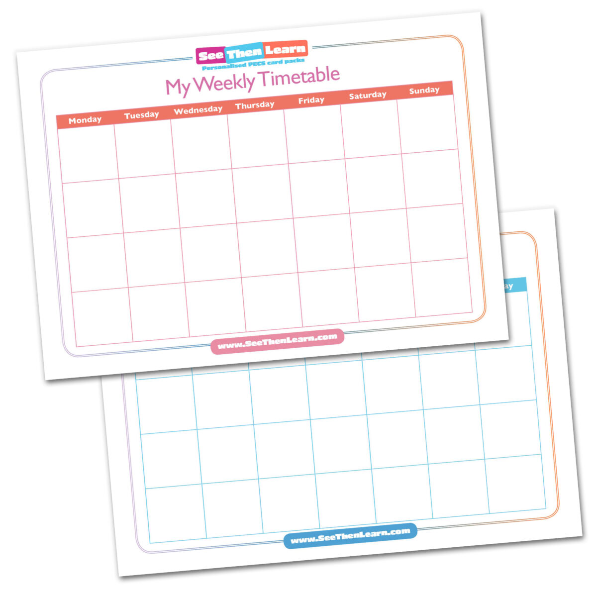 My Weekly Timetable - Visual Learning Resources